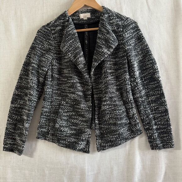 LOFT Womens Tweed Blazer Size Petite S Textured Corporate Career Jacket Soft - Picture 1 of 14